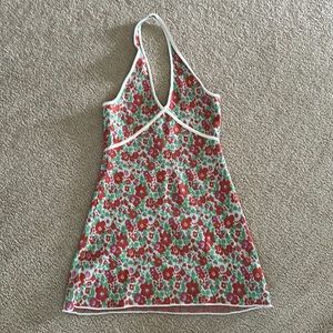 Zara Floral Mini Dress - Red and Green